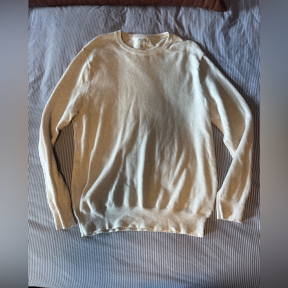 J Crew cotton waffle sweater in Oatmeal size Large